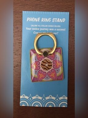 Girl Scout Phone Ring Stand Holder Samoa Cookie Mandala design NEW
